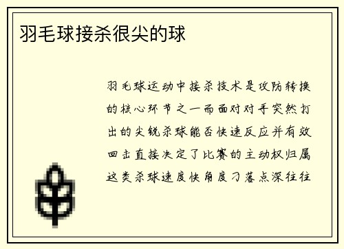 羽毛球接杀很尖的球